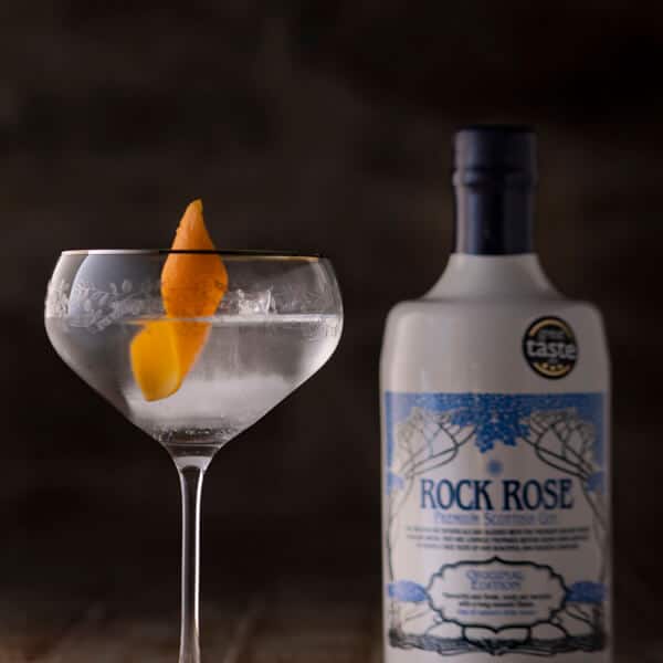 Rock Rose Gin Perfect Serve in a coupe glass