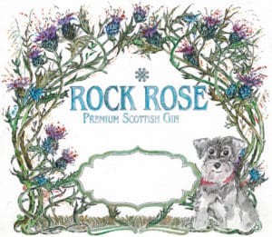 Customised Rock Rose Gin label - Thistles & Mr Mackintosh