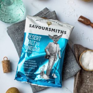 Pack of Savoursmiths desert salt and vinegar potato crisps