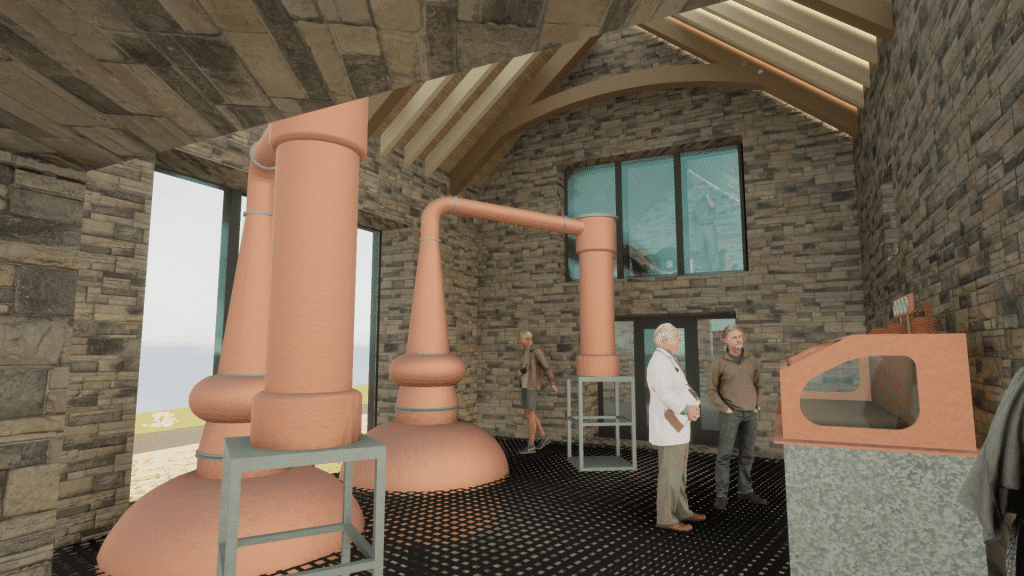 Castletown Mill 3D sketch plan inside the distillery