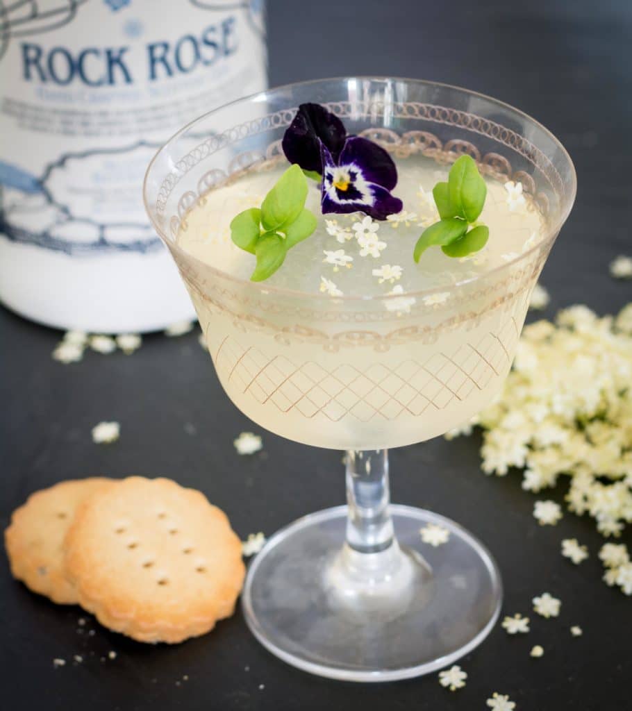 Elderflower Jelly in a glass Garnish with edible flowers or candied lemon zest and Lavender Shortbreads