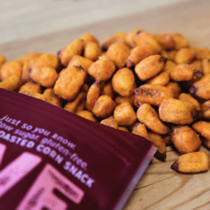 Opened pack of smoked barbecue corn