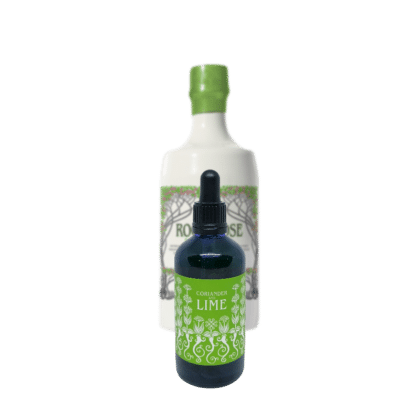 Coriander & Lime Liquid Garnish Rock Rose Gin Spring edition bottle